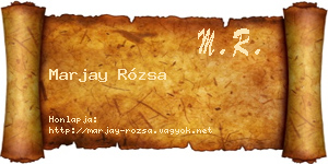 Marjay Rózsa névjegykártya